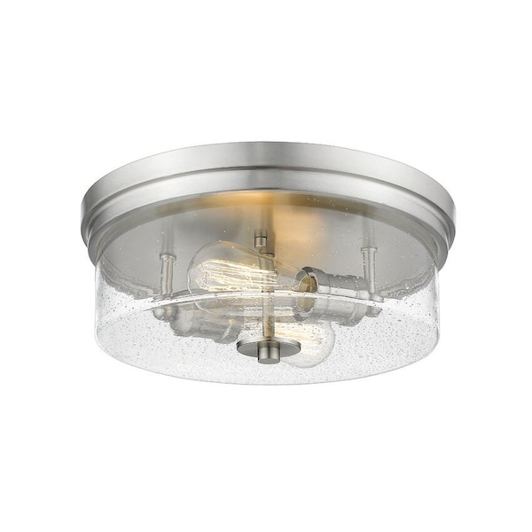 Z-Lite Bohin 2 Light Flush Mount, Brushed Nickel And Clear Seedy 464F13-BN - main